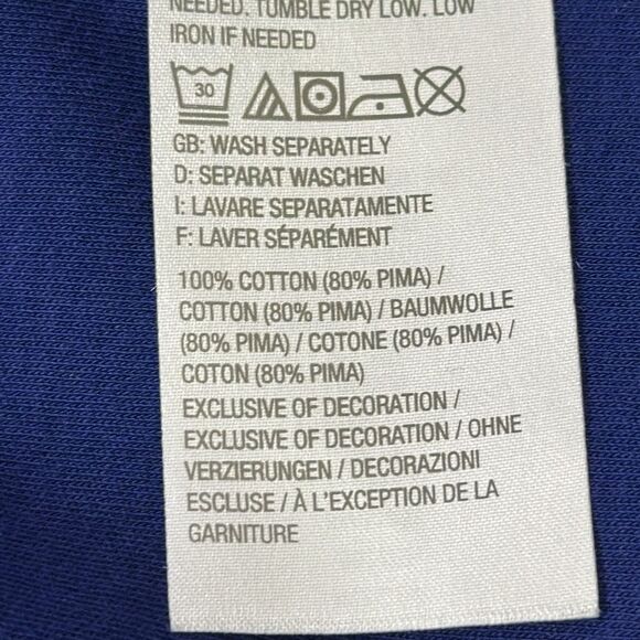 Isaac Mizrahi Navy Blue Tee Large Pima Cotton - Picture 12 of 12